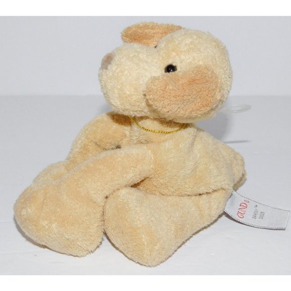 Gund 30025 DAWGGY 6" Plush Tan Brown Bean Bag Puppy Dog Big Paws New w Tag Lovey - Picture 3 of 7